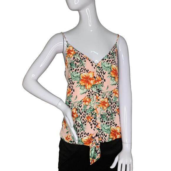 Naked Zebra Tops - Naked Zebra NWT Sleeveless Floral Print Full Lining Size L Adjustable St…